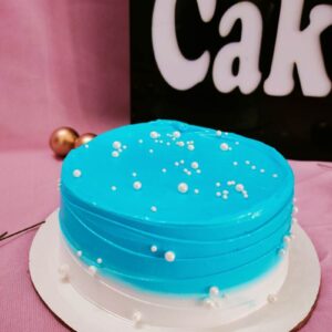 Serene Sky Blue Celebration Cake