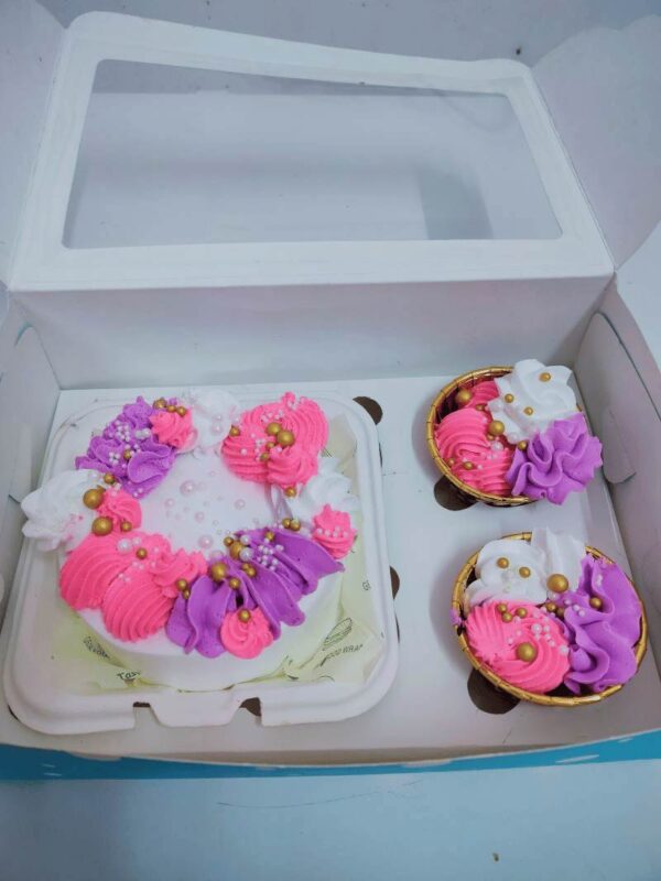 Elegant Floral Cupcake Trio
